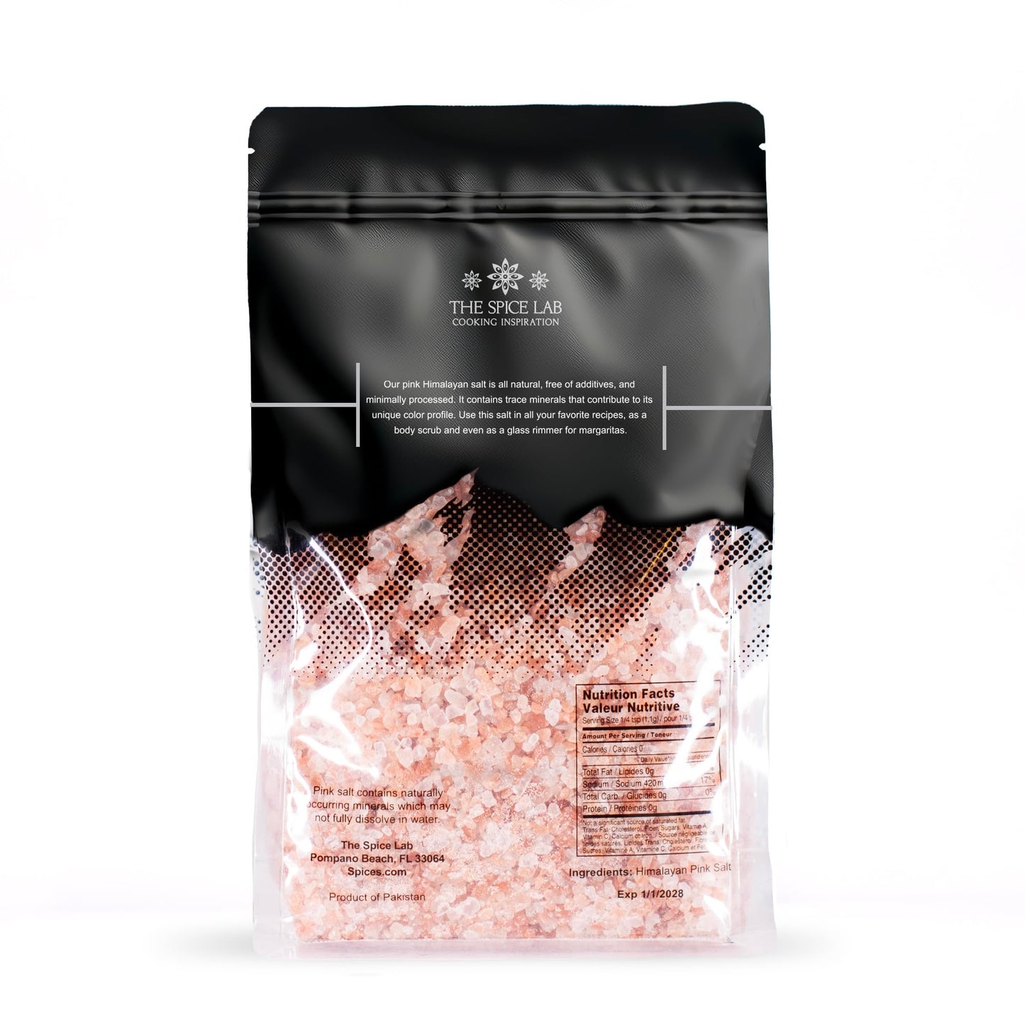 The Spice Lab Himalayan Salt - coarse 2.2 Lb  1 Kilo - Pink Himalayan Salt is Nutrient and Mineral Dense for Health - gourmet Pu