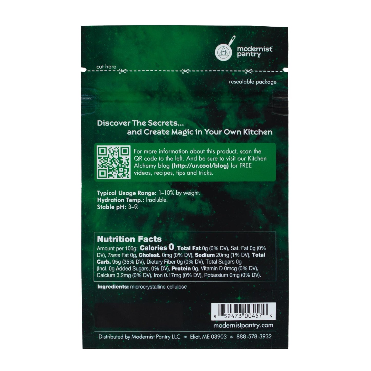 Modernist Pantry Pure Microcrystalline Cellulose (MCC) Powder - Non-GMO, Gluten-Free, Vegan, OU Kosher Certified - 50g/2oz