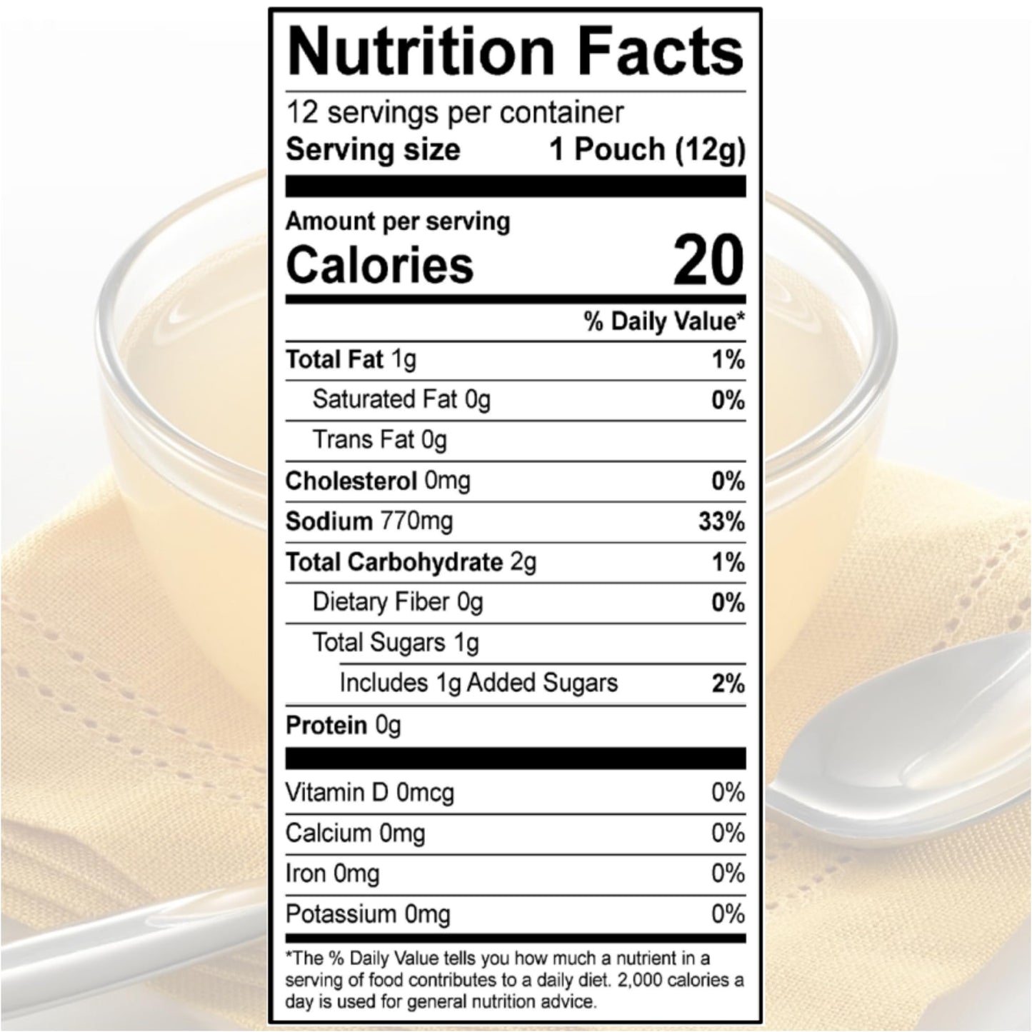 SAVORY CHOICE Chicken Broth Concentrate  2 Boxes of 12 Packets (12g) - Gluten-Free  Diary-Free Broth Concentrate