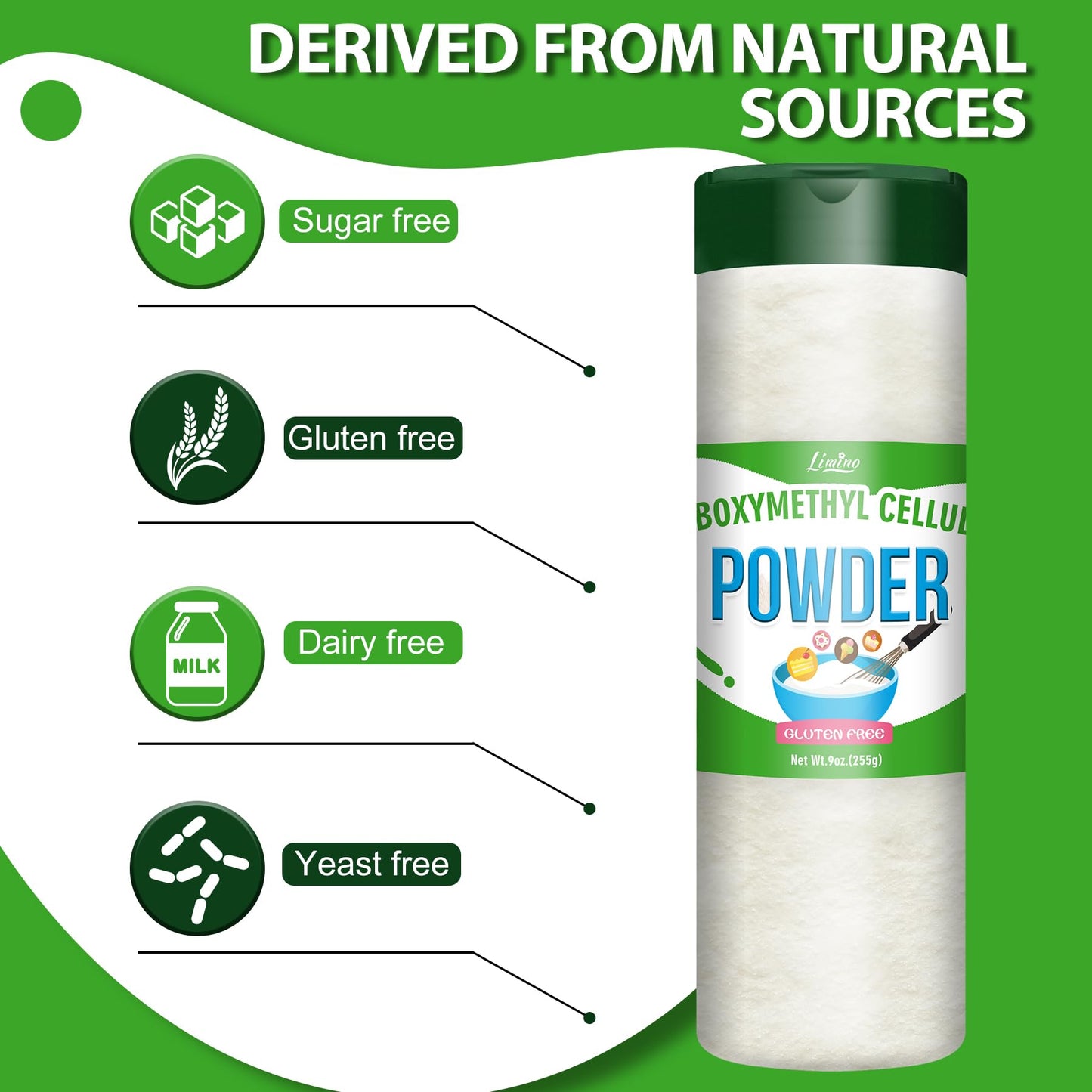 9Oz Cmc Powder, 100% Pure Cmc Powder For Fondant, Food Grade Cmc Powder Thickener, Ice Cream Stabilizer, Tylose Powder For Cake,