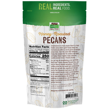 Now Foods, Honey-Roasted Pecans, Flavor Sensations, Sweet And Crunchy Pecans Fused With Caramelized Honey, 8-Ounce (Packaging May Vary)