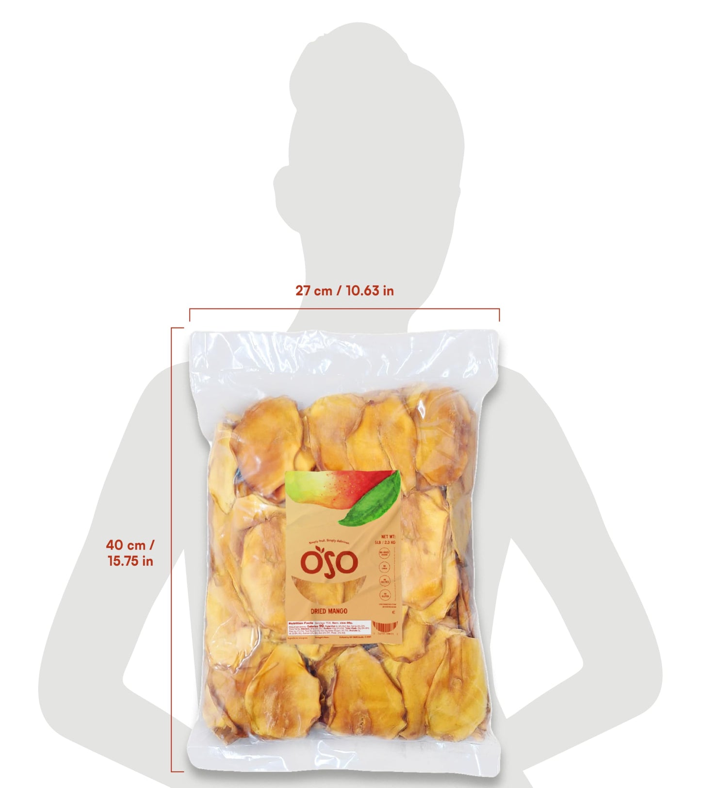 Oso Snacks Dried Mango Slices  enhanced Quality  5 LB Bulk Bag (5LB - Mango)