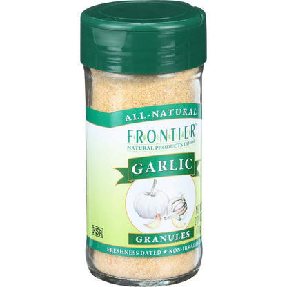 Frontier Co-op Garlic Granules, 2.7 Ounce Bottle, Aromatic and Flavorful Kosher Garlic, Great For Savory Dishes