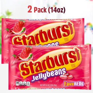 Favereds Jelly Beans Fruit Chews Candy For Kids And Party Favors - Starburstjelly Beans Fave Red Candies Watermelon, Cherry, And
