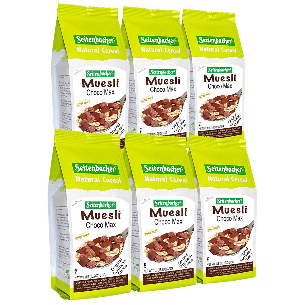 Seitenbacher Muesli #5 Choco Max Natural Cereal, 16 Ounce (Pack of 6)