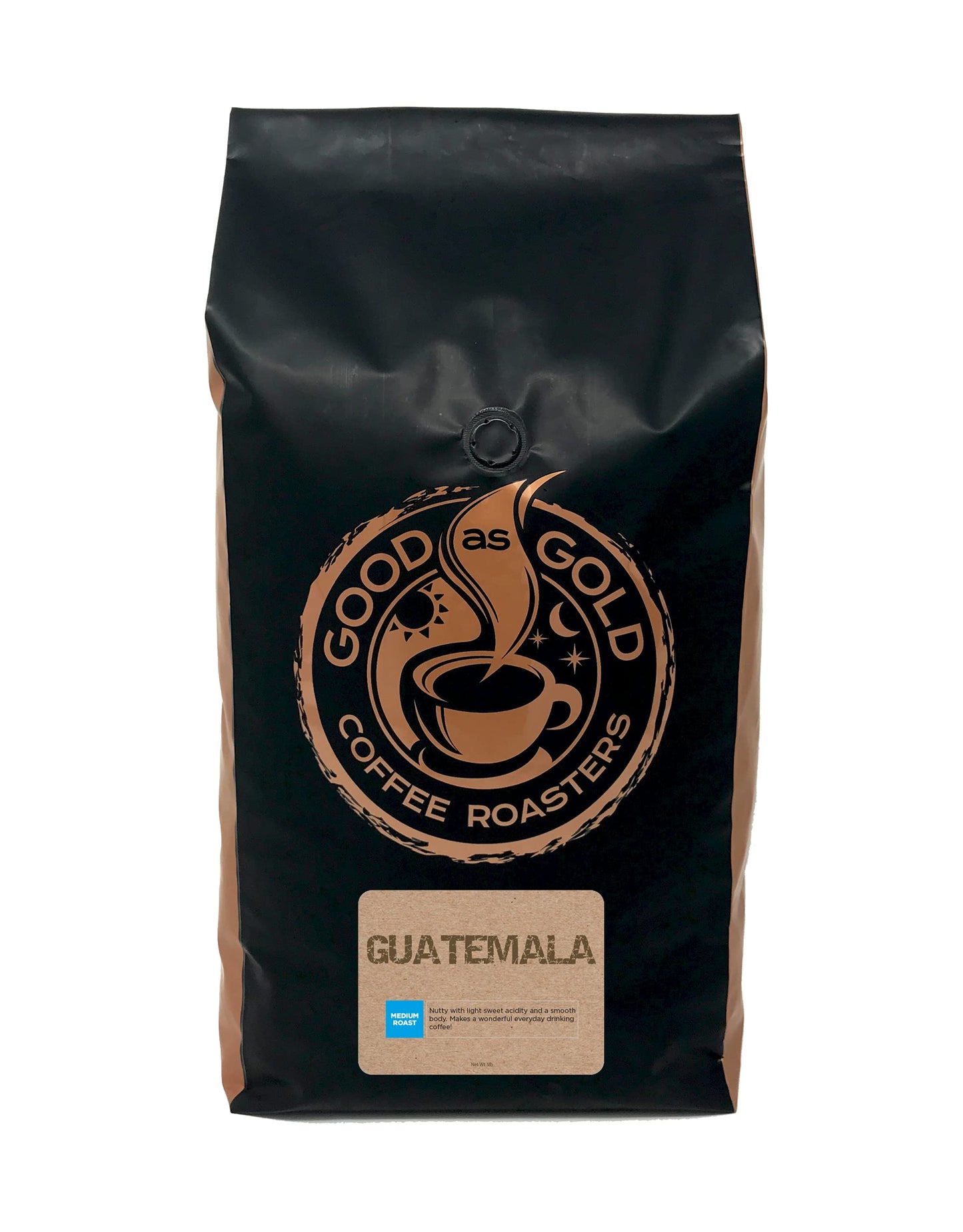 Good As Gold Guatemala Coffee Beans, Medium Roast, 5 LBS (80 Ounce)