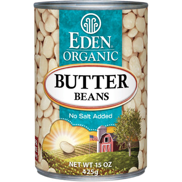 Eden Organic Butter Beans No Salt Added 15 Ounce (Pack Of 12)