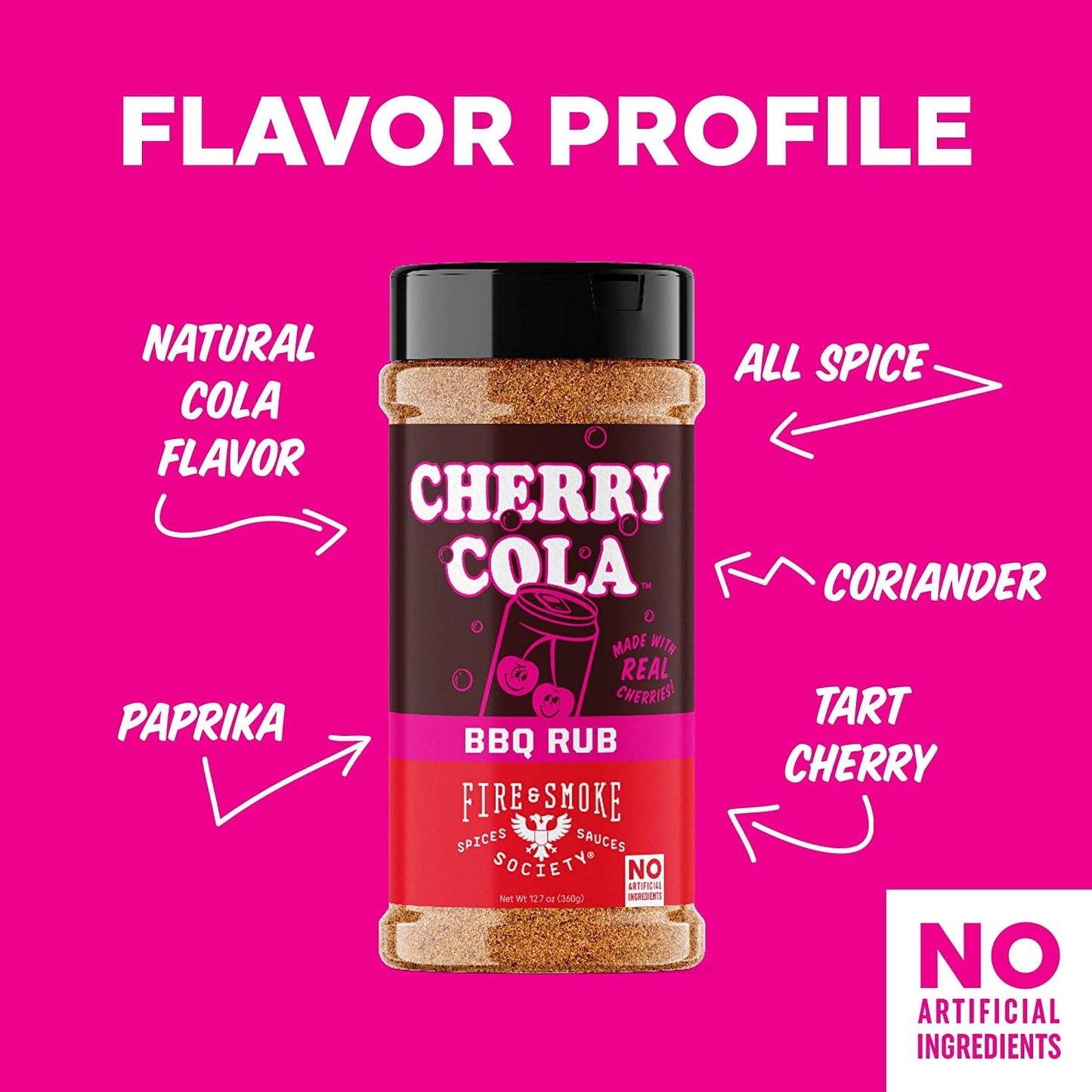 Fire & Smoke Society Cherry Cola Dry Rub BBQ Seasoning 12.7 oz Berry