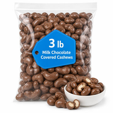 Milk Chocolate Covered Cashews, 3 lb Bulk Chocolate Nuts for Snacking