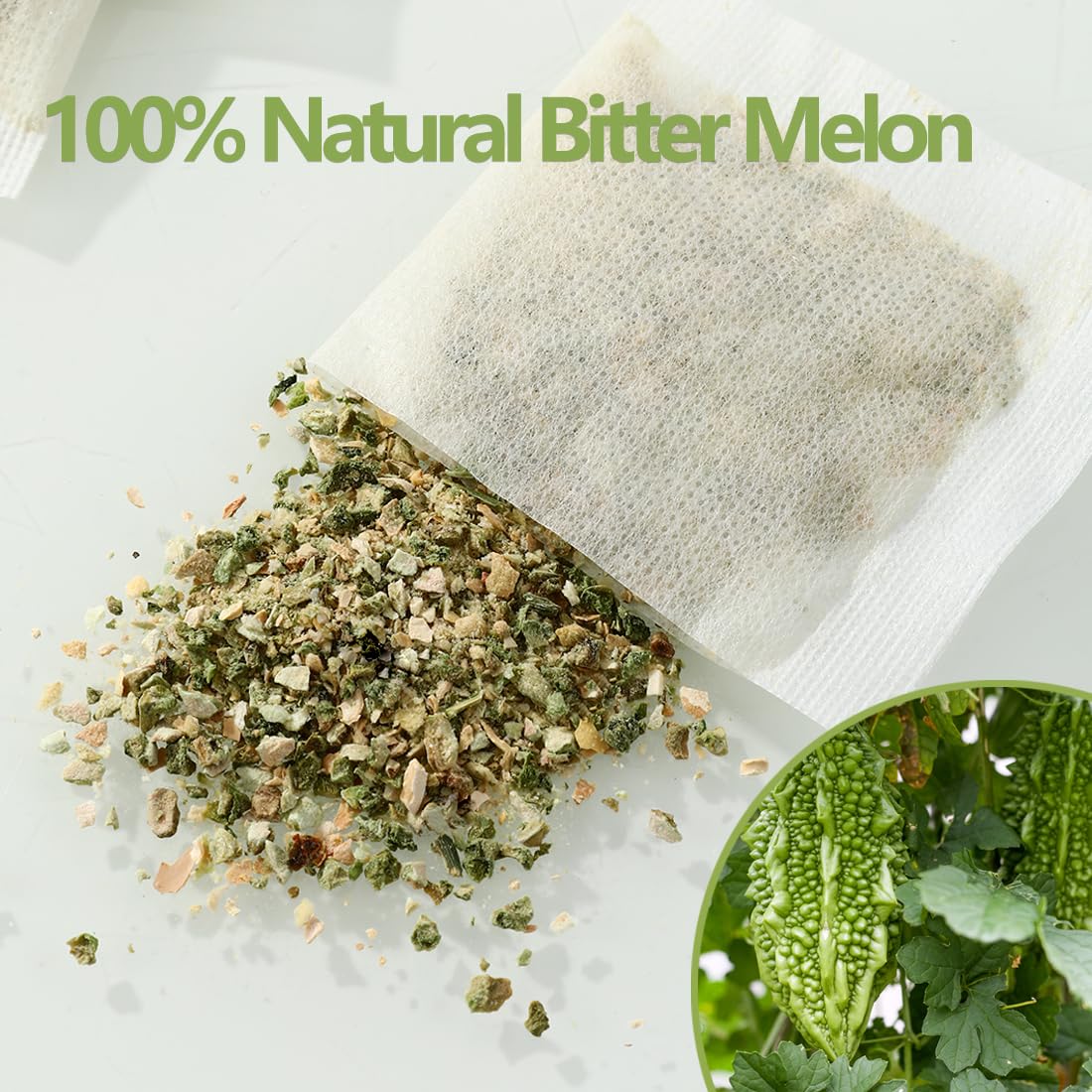 ULTHMOK Bitter Melon Tea Bags, 100% Pure, Caffeine-Free, 100 Count