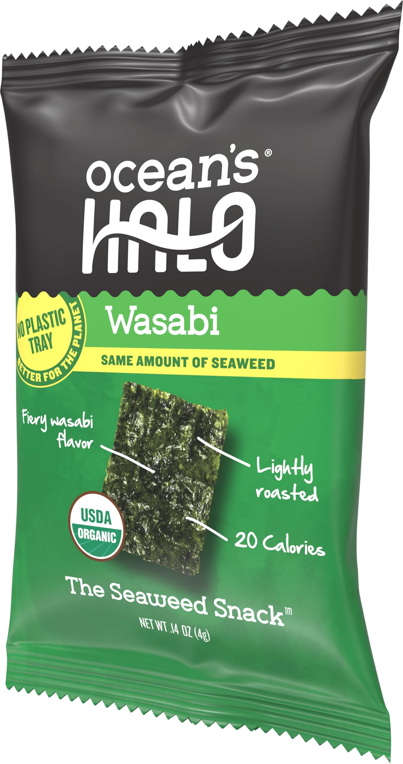 Oceans Halo Wasabi Sea  Snack, Green, 0.14 Ounce (Pack of 20)