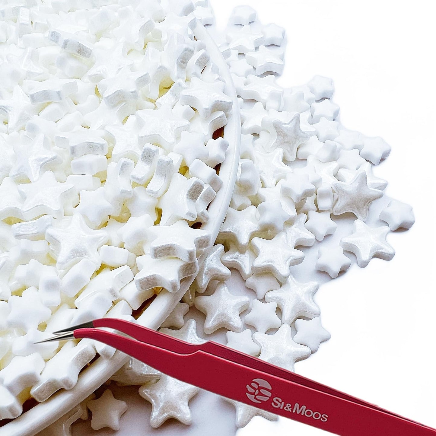 Se Si&Moos White Star Sprinkles Edible White Stars For Cake Decorating Star Icing Decorations Edible Stars Large And Small Edibl