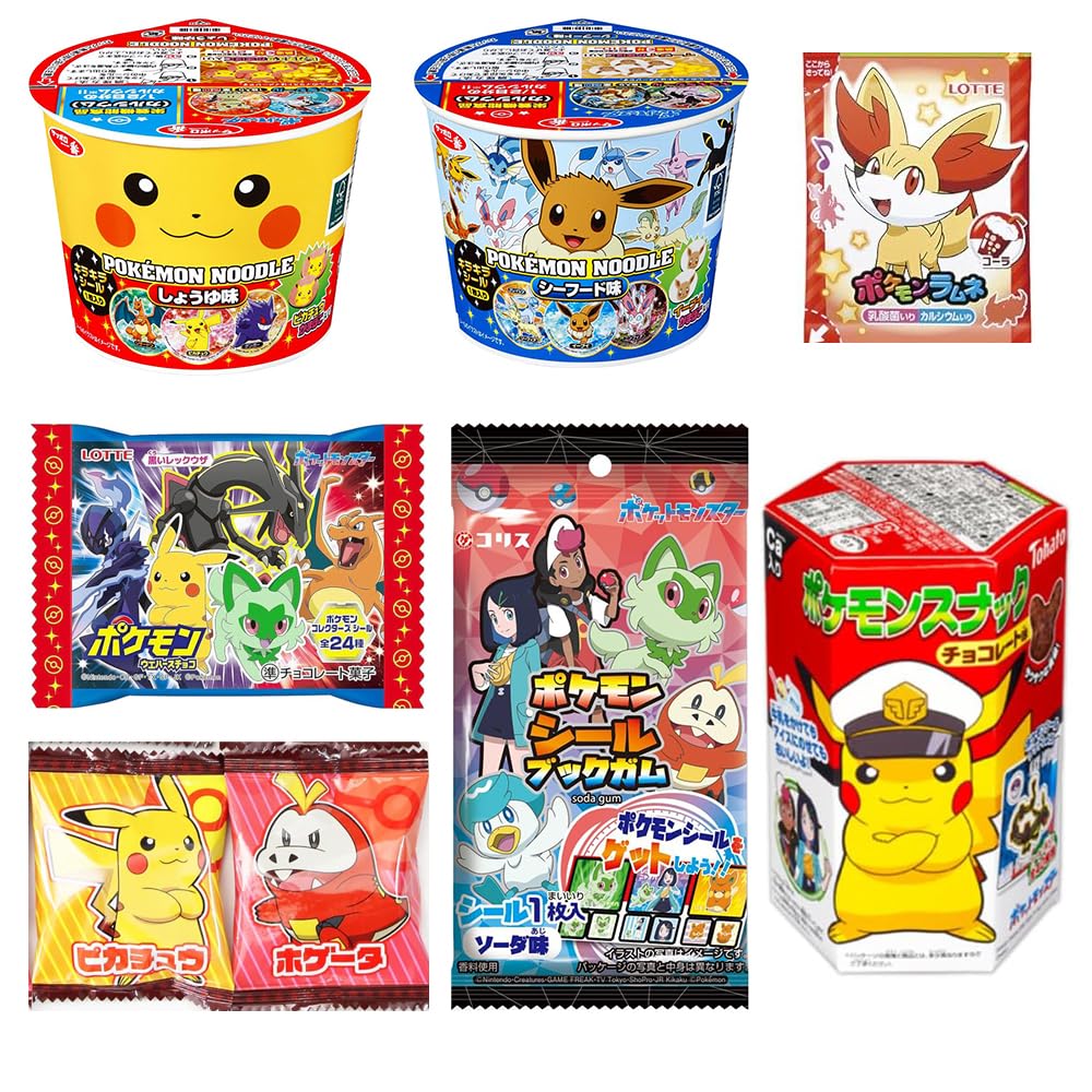 Assortment of Monster of Pok  t Sweets & Snacks (Sweets, Snacks, Noodles): total 8 (set E) Ninjapo Japan