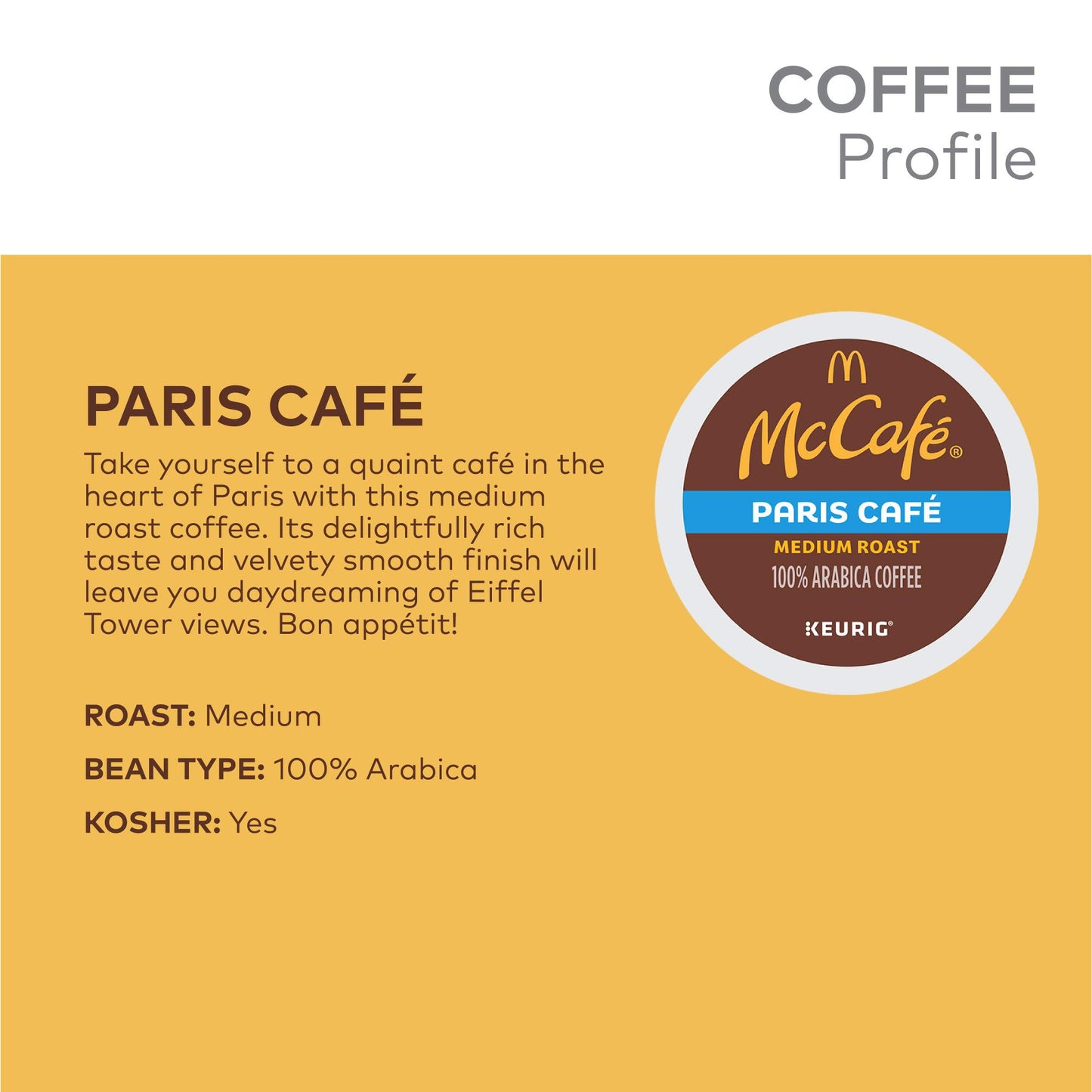 McCafe Single Serve Coffee K-Cup Pods, Medium Roast, 72 Count (6 Packs of 12), Model wx-uj-24836