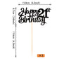 YCTHUNFISH 21st Birthday Cake Topper Glitter Paper Decoration Small Black