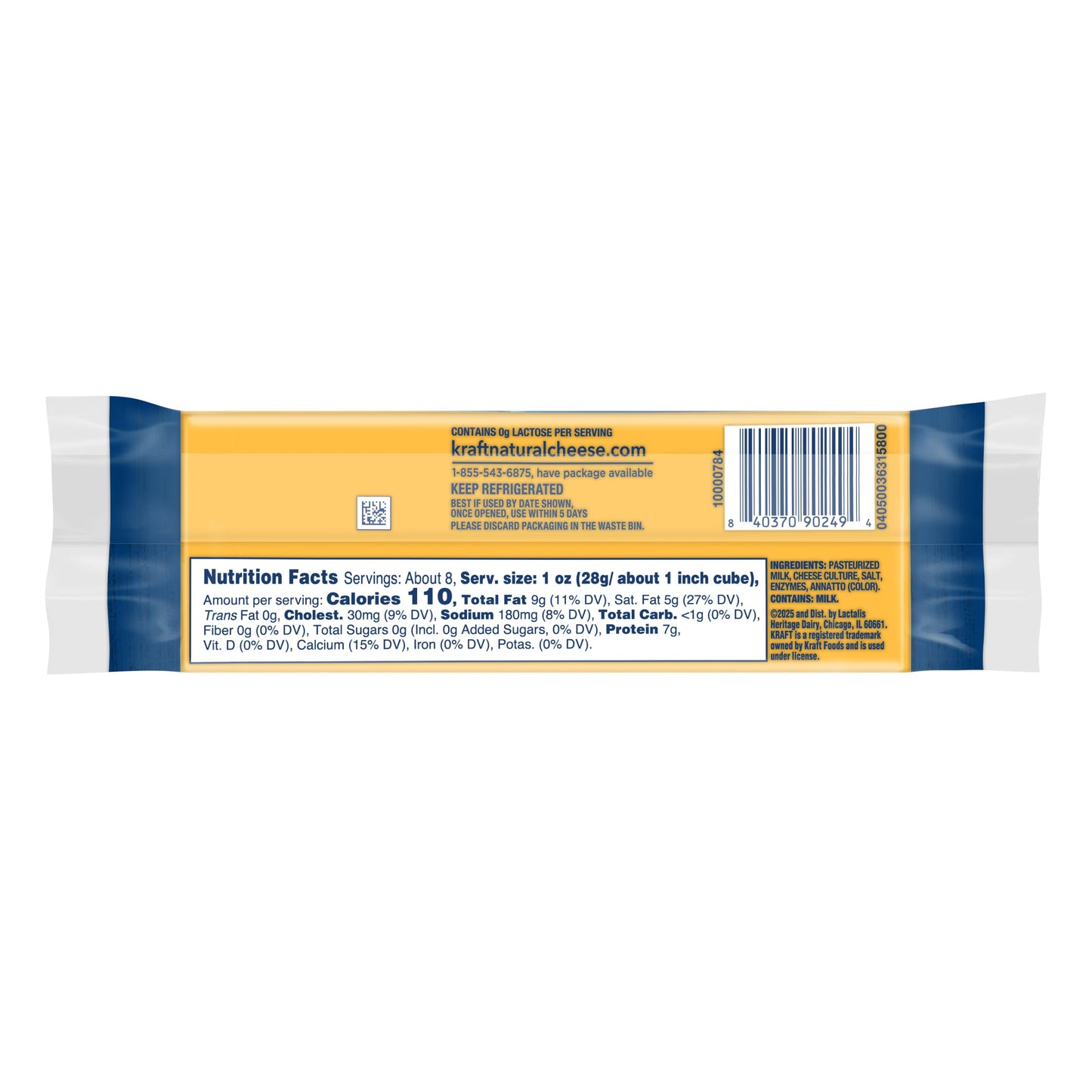 Kraft Cheese Chunk Cheese, Colby, 8 oz