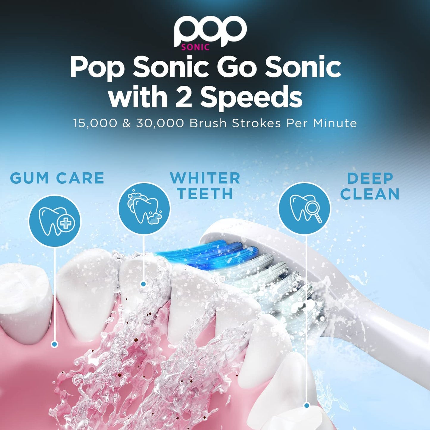 Pop Sonic Electric Toothbrush (Purple) - Travel Toothbrushes W/Aaa Battery | Kids Electric Toothbrushes With 2 Speed & 15,000-30