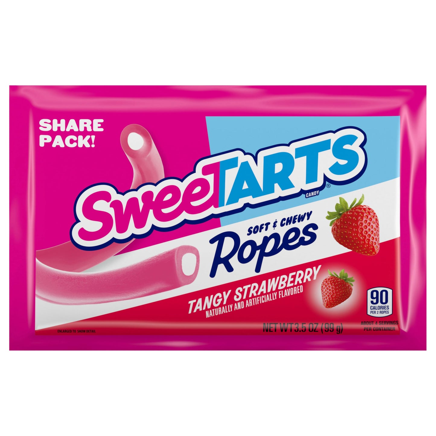 SweeTARTS Ropes, Tangy Strawberry Flavor, 3.5 Ounce Pouches (Pack of 12)