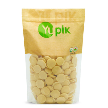 Yupik Organic Cocoa Butter Wafers, 2.2 lb (35.2 oz), Vegan, Gluten-Free, GMO-Free, Dairy-Free, Kosher, Pure Cocoa Butter, No Add