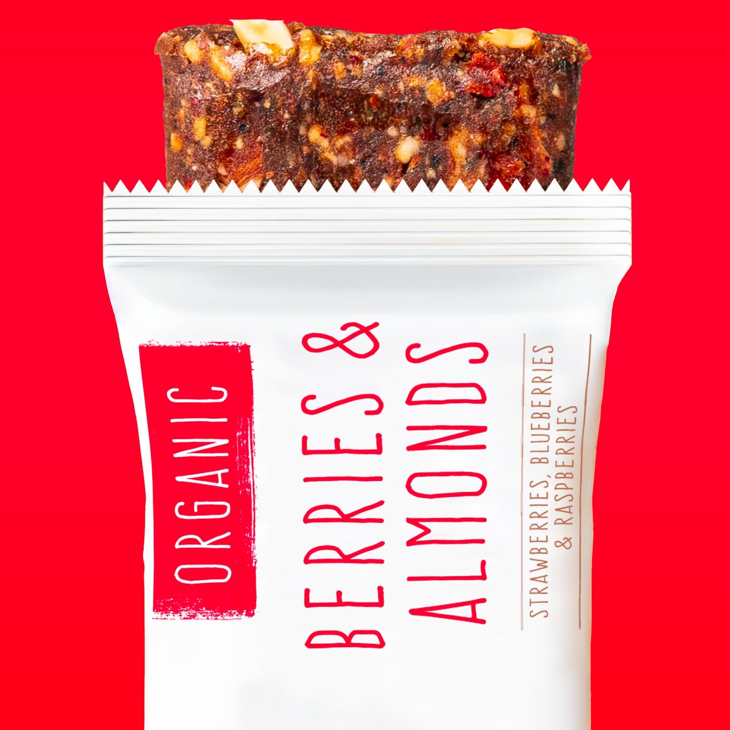 jonesbar Organic Plant Based Protein Bars, Berries and Almonds, Vegan, Gluten Free, 12 Count