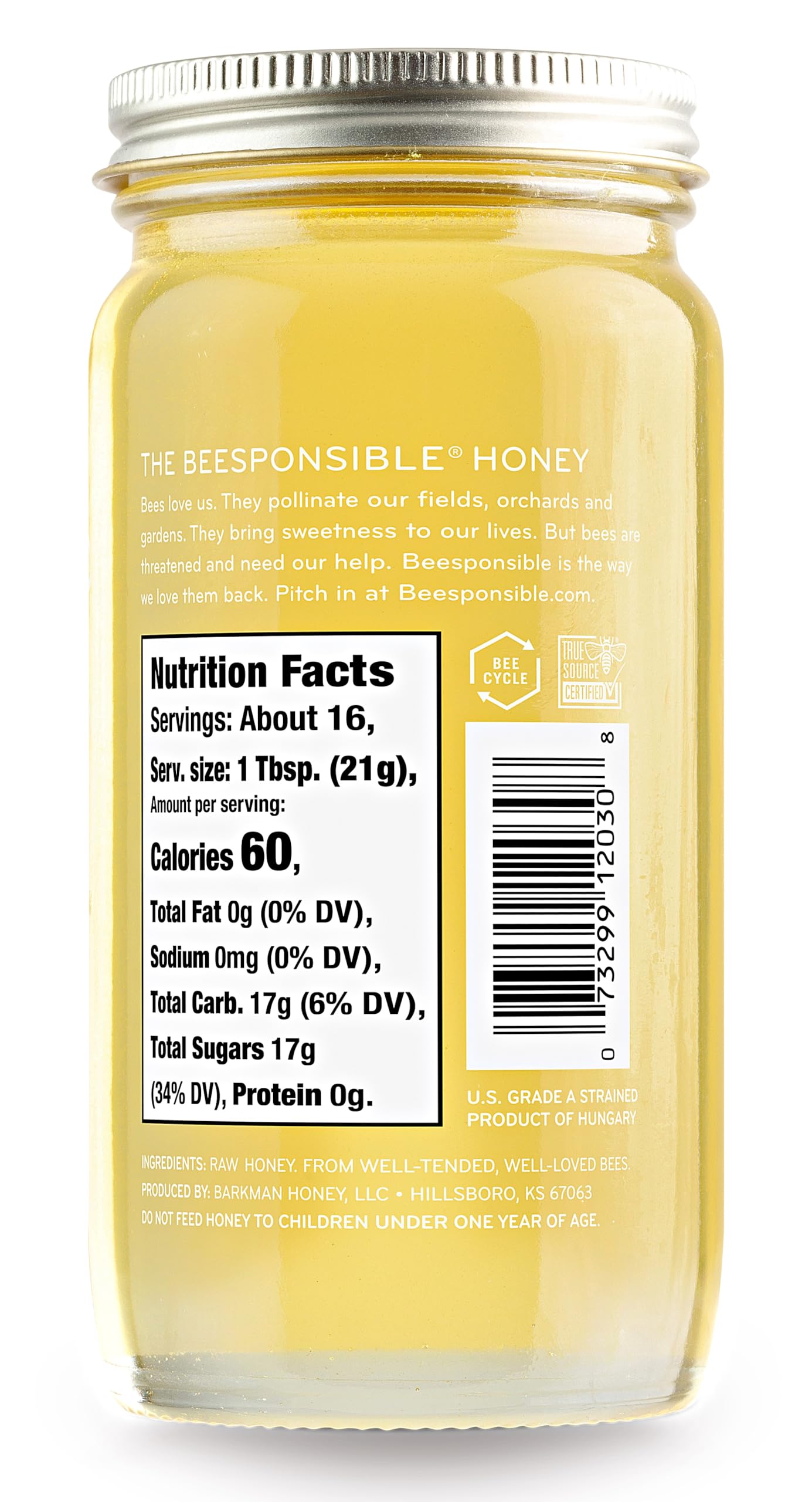 Bee Harmony Raw Acacia Honey, 12 Ounce, Natural, Pure, Pack of 1