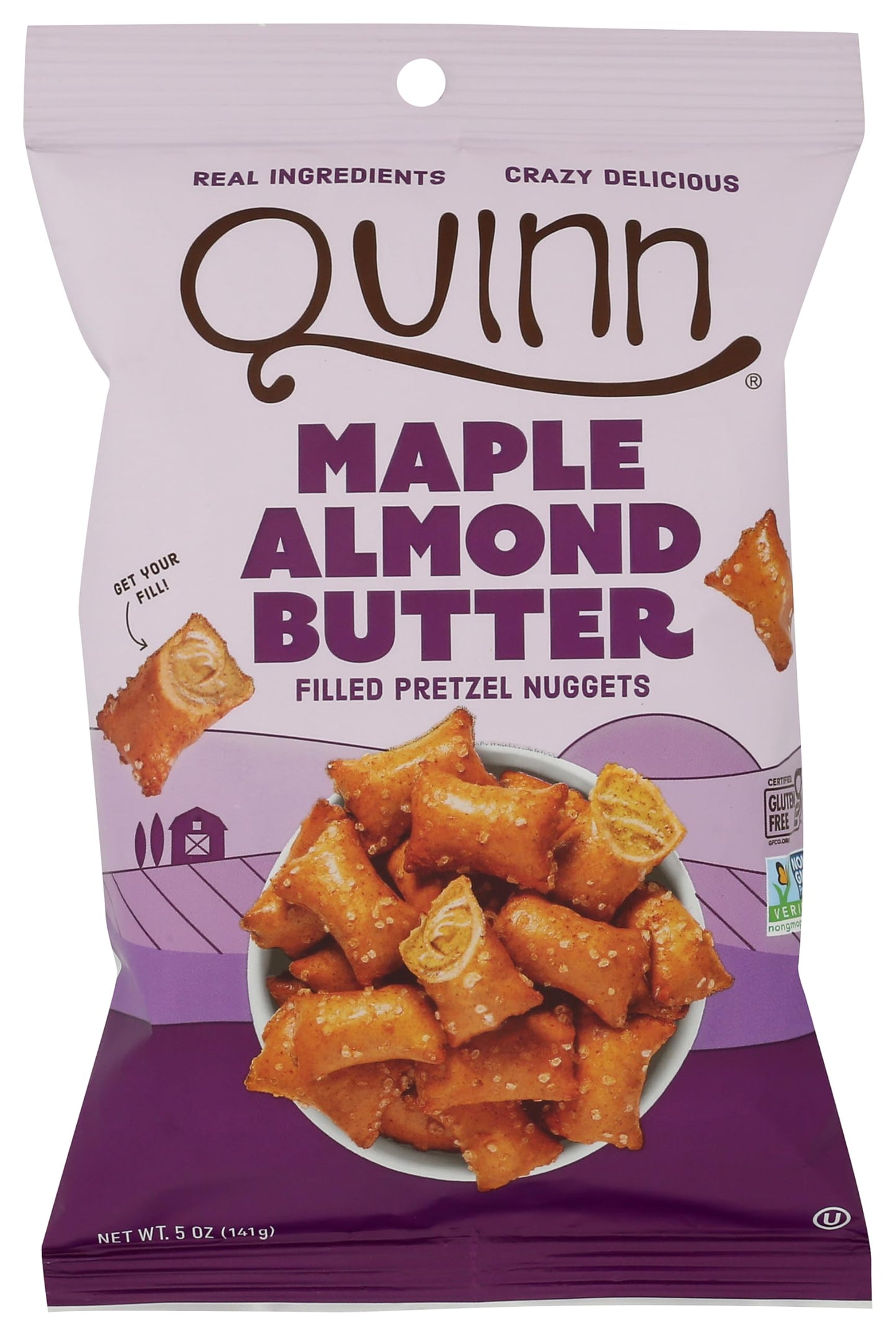 Quinn Maple Almond Butter Filled Pretzel Nuggets, 5Oz Bag