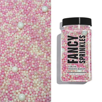 Fancy Sprinkles Bubble Bath Sprinkles, Real Sugar, For Ice Cream, Cookies, Cakes, Cupcakes, Dessert Decorating, Pink & White Spr