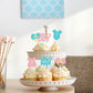24Pcs Boy Or Girl Cupcake Toppers Glitter Gender Reveal Onesie Question Mark Cupcake Picks Little Man Or Little Lady Baby Shower