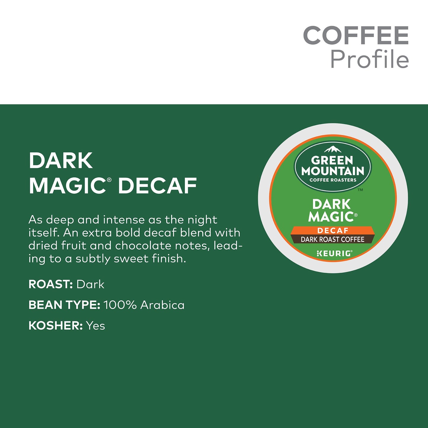 Green Mountain Coffee Dark Magic Decaf K-Cups, 12 Count, Pack of 1