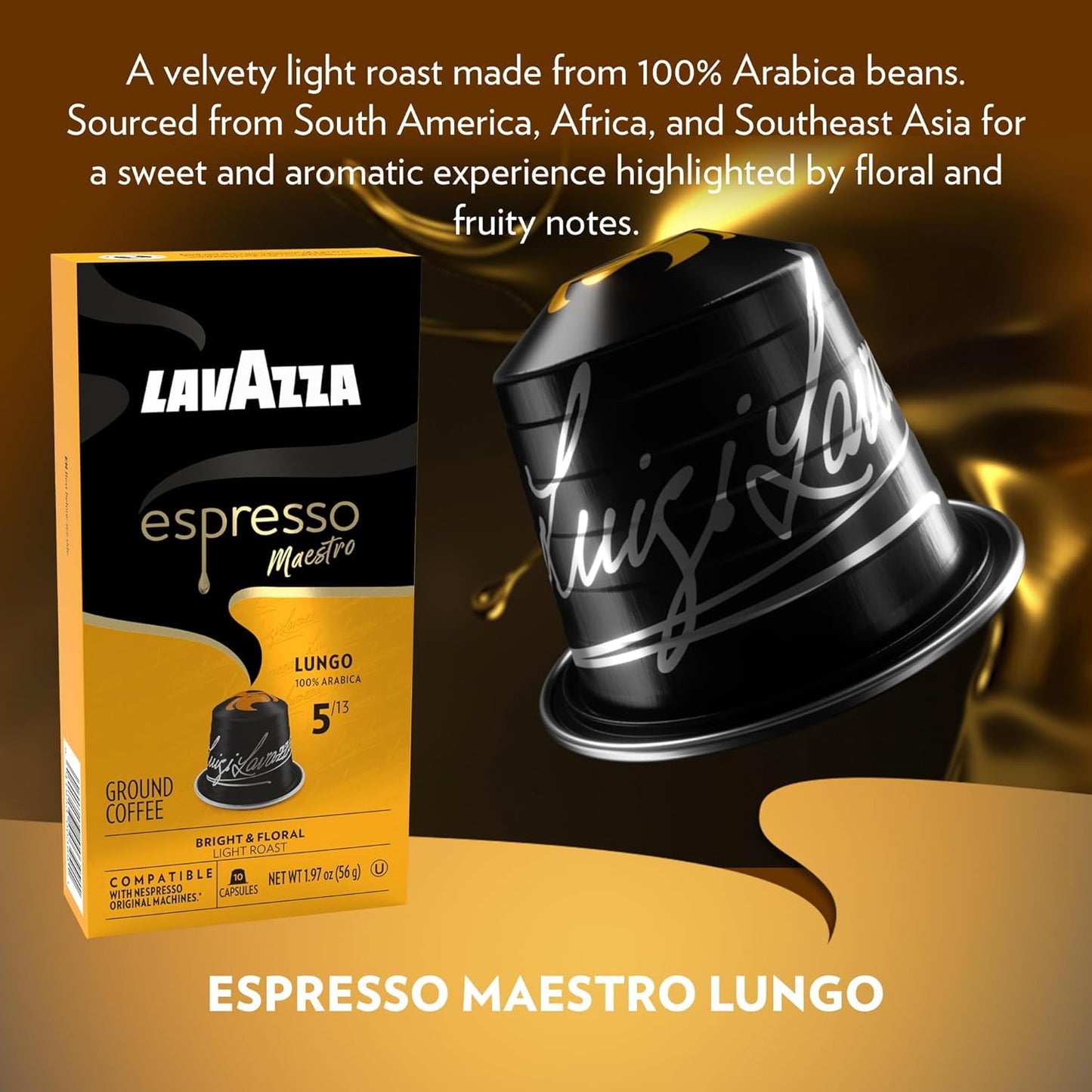 Lavazza Espresso compact pieces for Nespresso Original Machines, Variety Pack, 10 Count (Pack of 6)