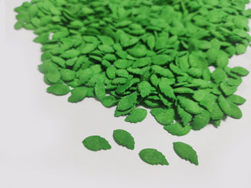 Edible Mini Sugar Green Leaf Sprinkles Cake Cupcake Toppers Cookie Decorations Sweet Dessert Sprinkle For Cake Decorating, 3.4 O