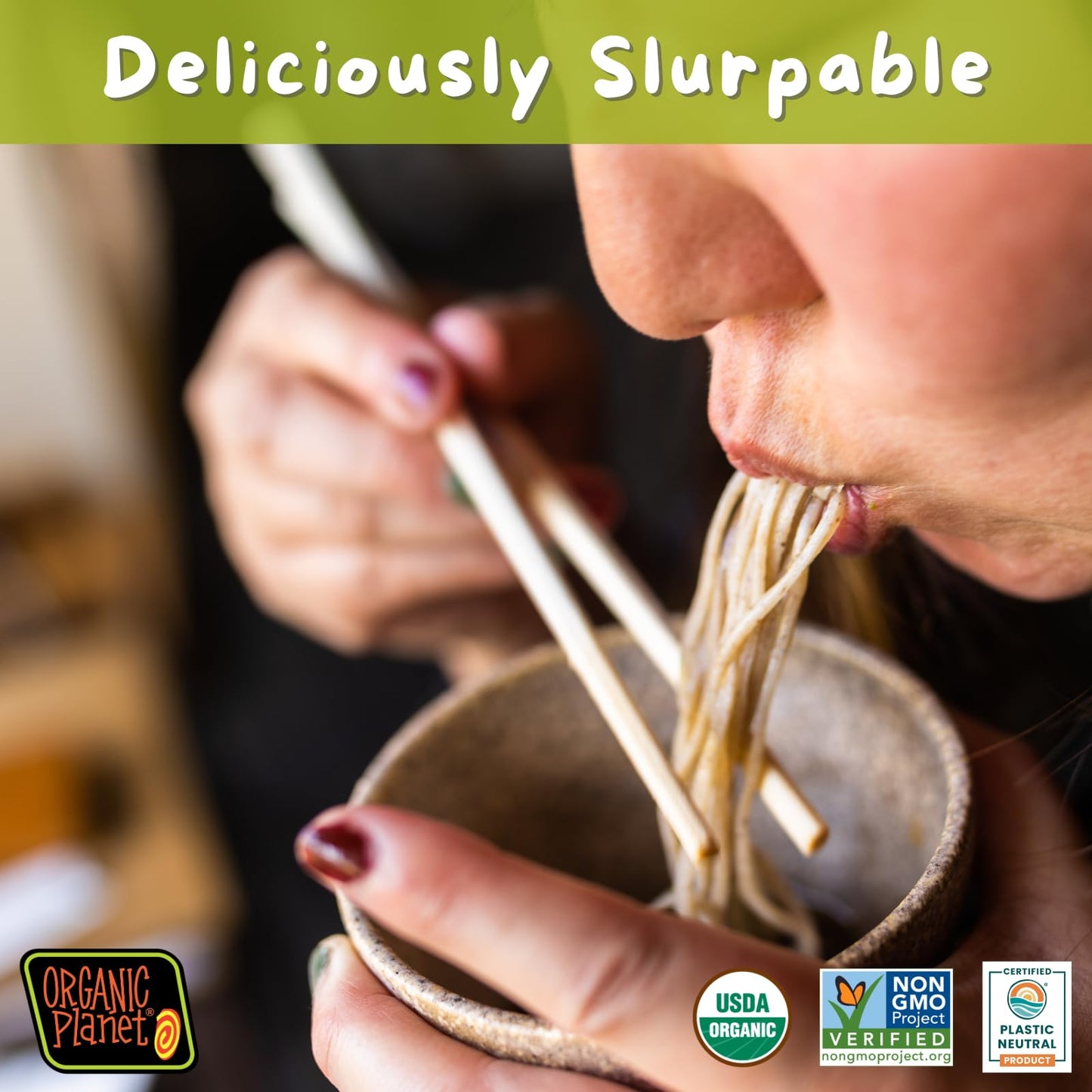 Organic Soba Noodles, Made With Wheat & Buckwheat, Dried Asian Pasta, Quick Cooking, Non-Gmo, 8 Oz (6 Pack)