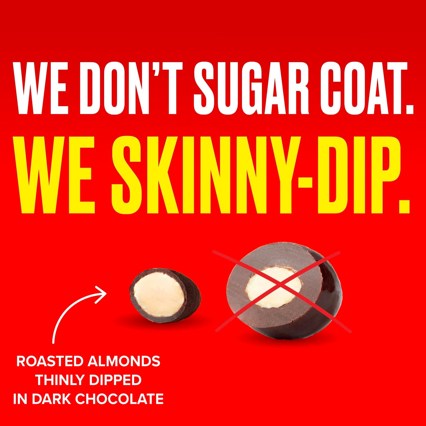 SkinnyDipped Dark Chocolate Peppermint Almonds, Healthy Snack, Plant Protein, Gluten Free, 3.5 oz Resealable Bags, Pack of 5