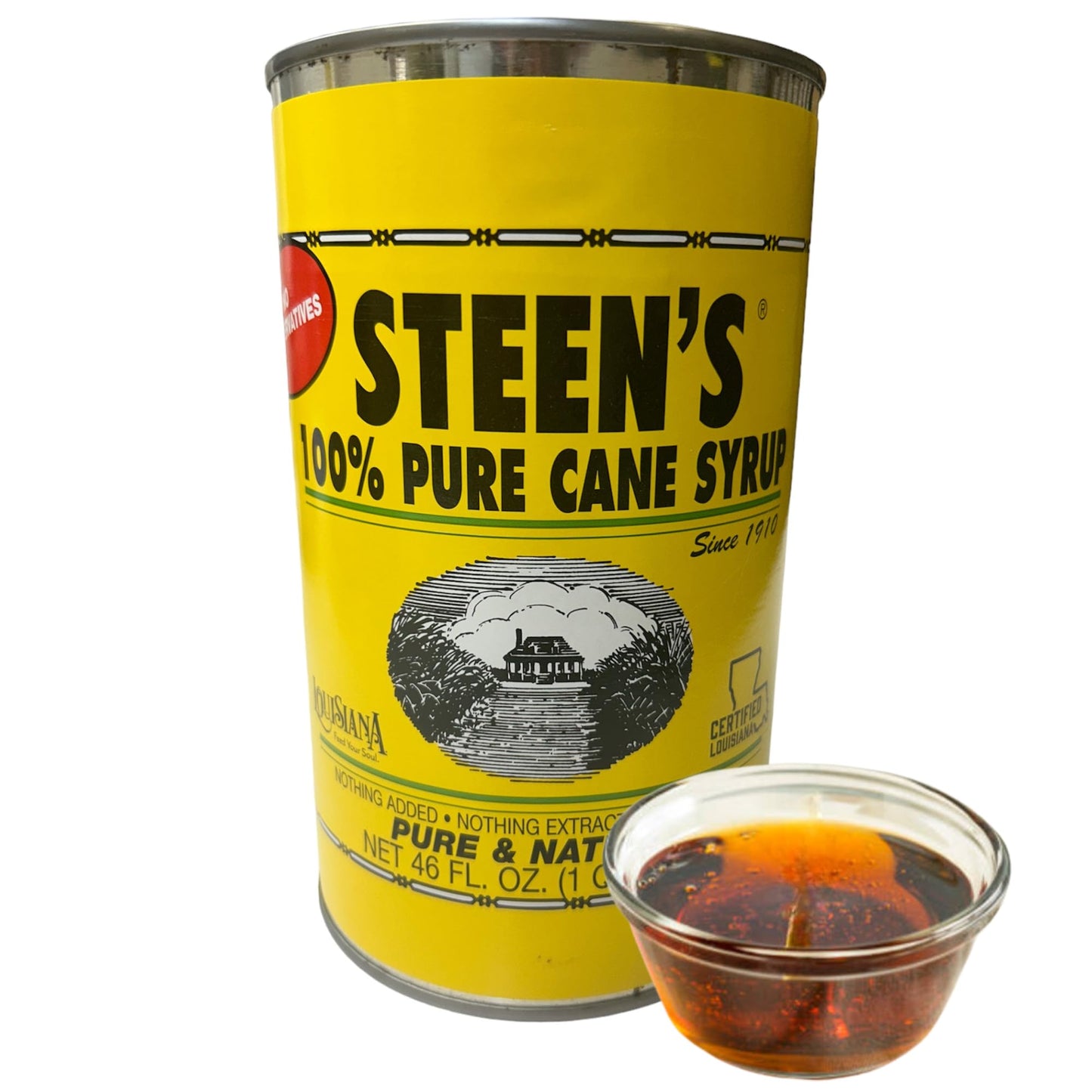 100% Pure Cane Syrup 46fl. Oz Can (Pack of 1) - No Additives - No Preservatives - Pure & Natural - Open Kettle - Louisianas Tru