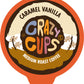 Crazy Cups Flavored Coffee Pods, Caramel Vanilla, Single Serve For Keurig K Cups Machines, Medium Roast In Recyclable Pods, 22 C