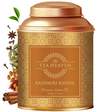 The Tea Heaven Kashmiri Kahwa Tea, Indian Loose Leaf Chai Tea With 6 All-Natural Ingredients, Spiced Green Tea, Loose Chai Tea F