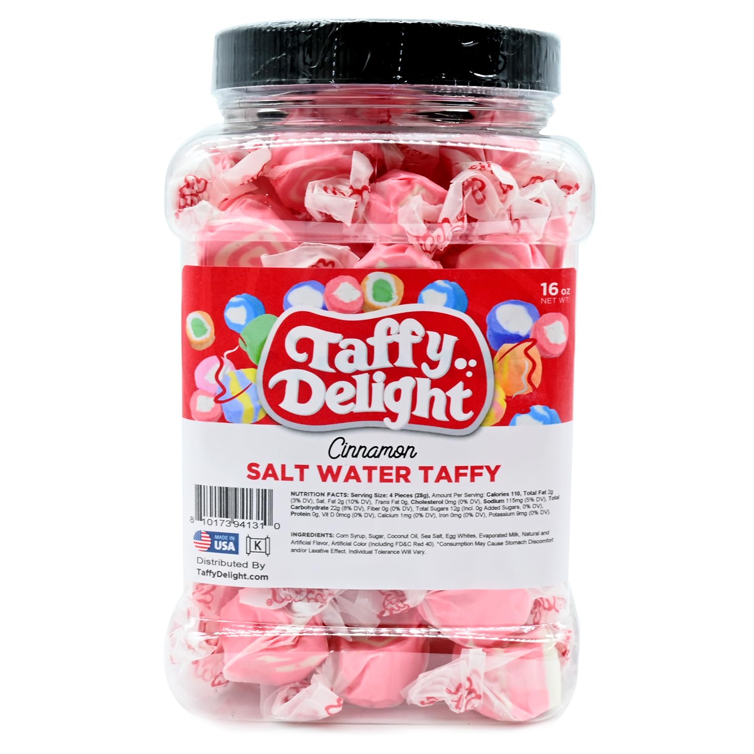 Taffy Delight Salt Water Taffy (16oz, Cinnamon)
