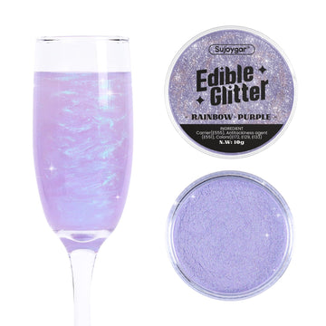 (10g) Iridescent Purple Edible Glitter for Drinks, Cocktails, Cakes - 100% Food Safe Cake Glitter Dust Edible - Fancy Sprinkles 