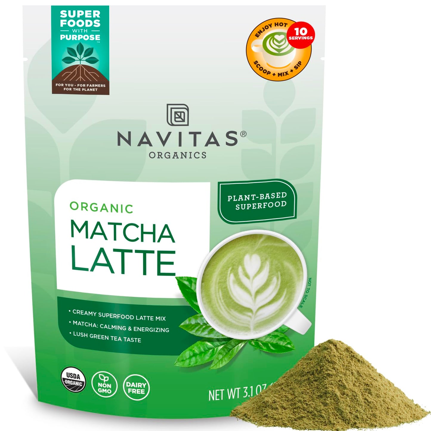 Navitas Organics Latte Matcha Green Tea Powder - 3.1 oz