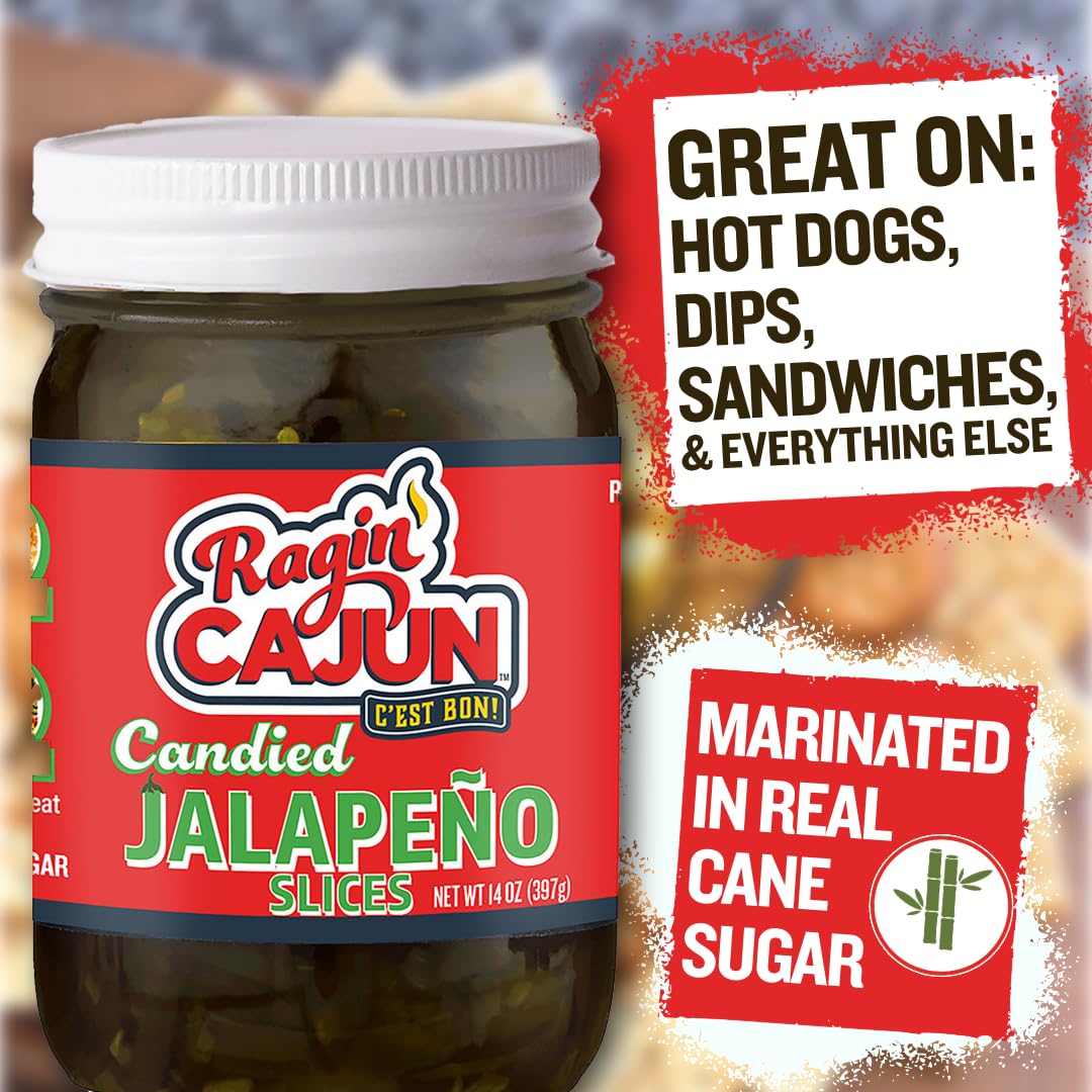 Candied Jalapeo Slices 12 Fl Oz Ragin' Cajun Foods (Pack Of 12)