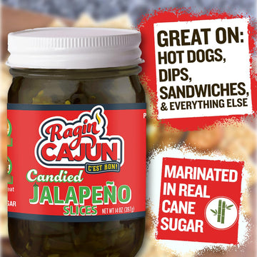 Candied Jalapeo Slices 12 Fl Oz Ragin' Cajun Foods (Pack Of 12)