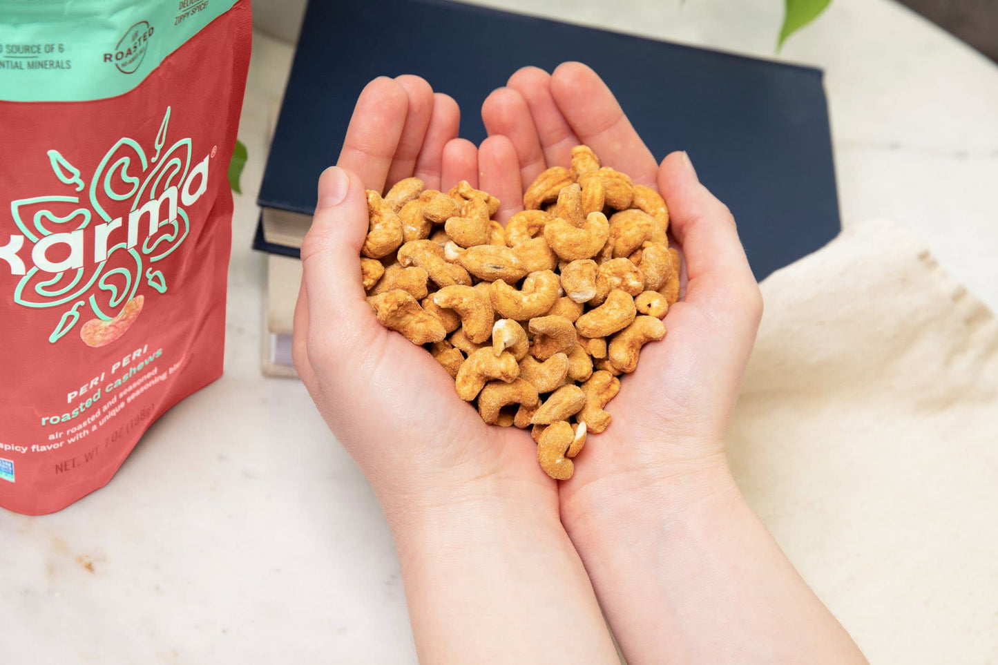 Peri Peri Air Roasted Whole Cashews by Karma Nuts, Savory, Spicy, Peanut-Free Facility, Kosher, Everyday Nut Snack, 7oz Resealab