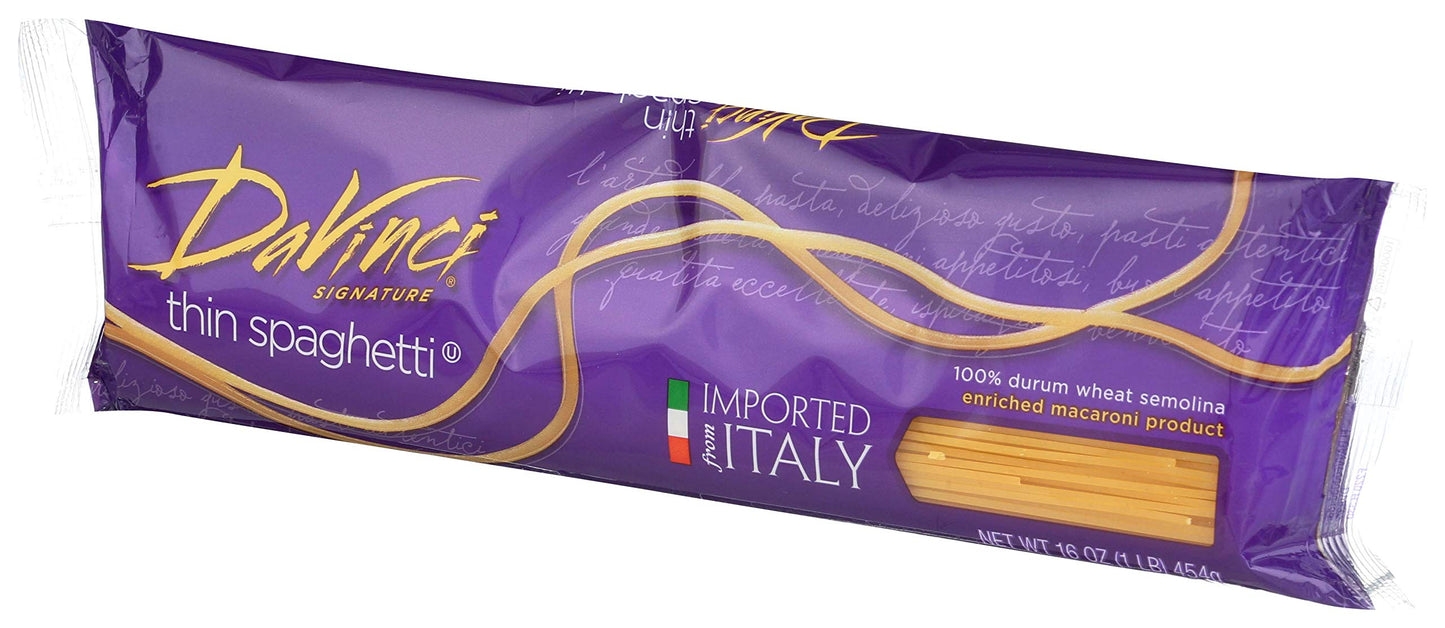 Davinci, Italian Pasta, 16Oz Bag (Pack Of 6) (Choose Types Of Pasta Below) (Thin Spaghetti 16Oz Bag)