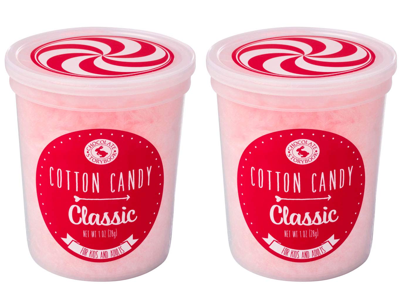 Classic Pink Gourmet Flavored Cotton Candy (2 Pack) - Unique Idea For Holidays, Birthdays, Gag Gifts, Party Favors