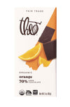 Theo Chocolate Orange Organic Dark Chocolate Bar, 70% Cacao, 6 Pack | Vegan, Fair Trade