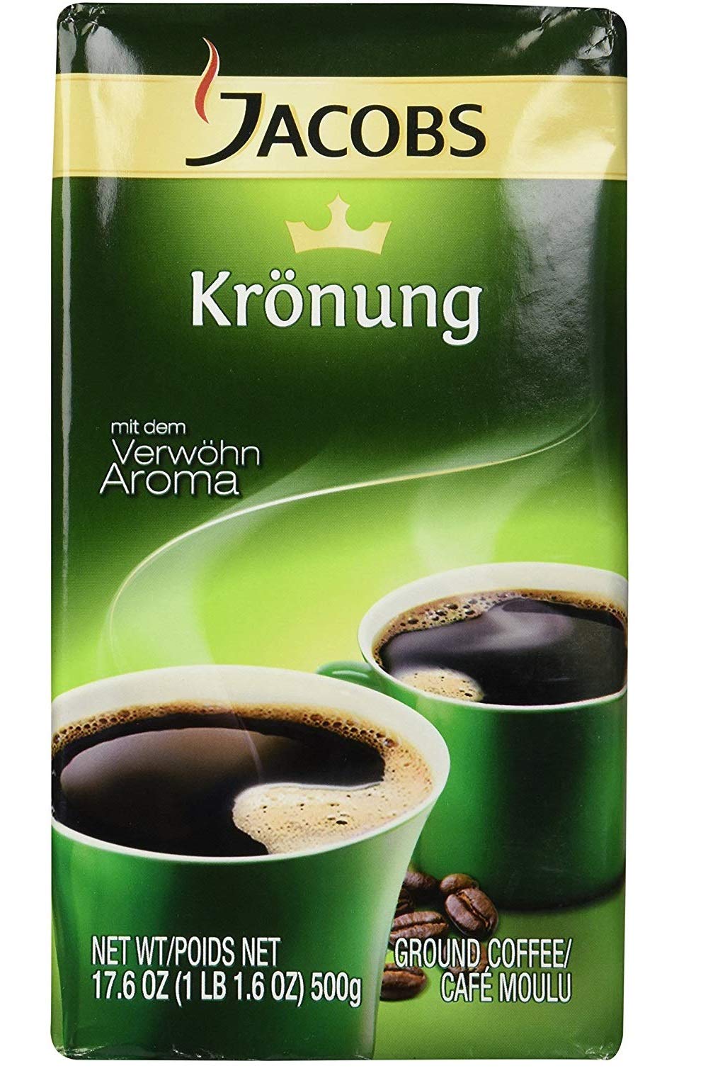 Jacobs Kronung Ground Coffee, 500g (Pack of 4), 1.1 lb, Rich Flavor, Perfect for Brewing, Freshly Ground