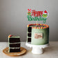 1 Pcs Glitter Grinch Happy Birthday Cake Topper Assembled Merry Christmas Grinch Cake Pick For Christmas Theme Baby Shower Kids