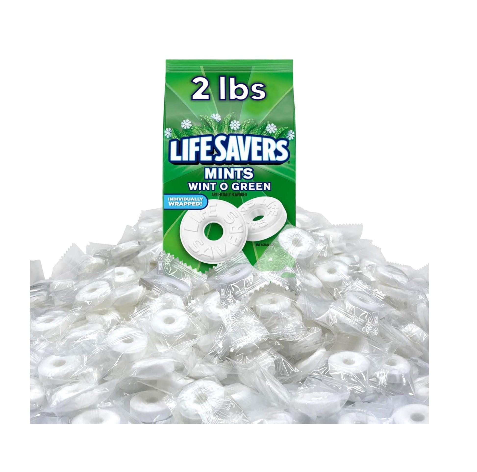 Life Savers Wint O Green Mints - 2lbs of Delicious Wintergreen Mints - Delicious Candy Everyone is Sure to Love - Individually Wrapped