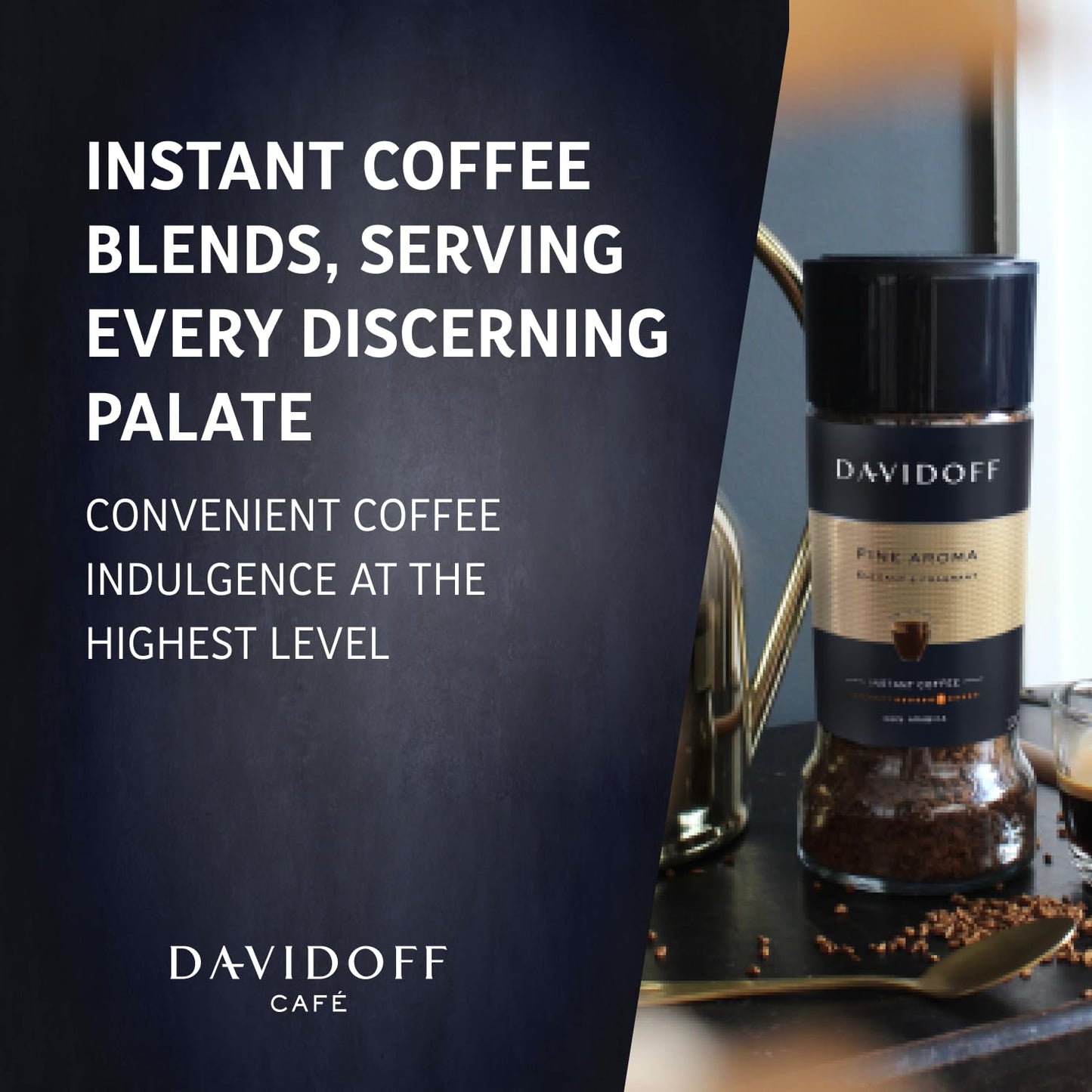 Davidoff Fine Aroma Instant Coffee - 100% Arabica Beans - 19.02 oz - Medium Body with Acidic Tang