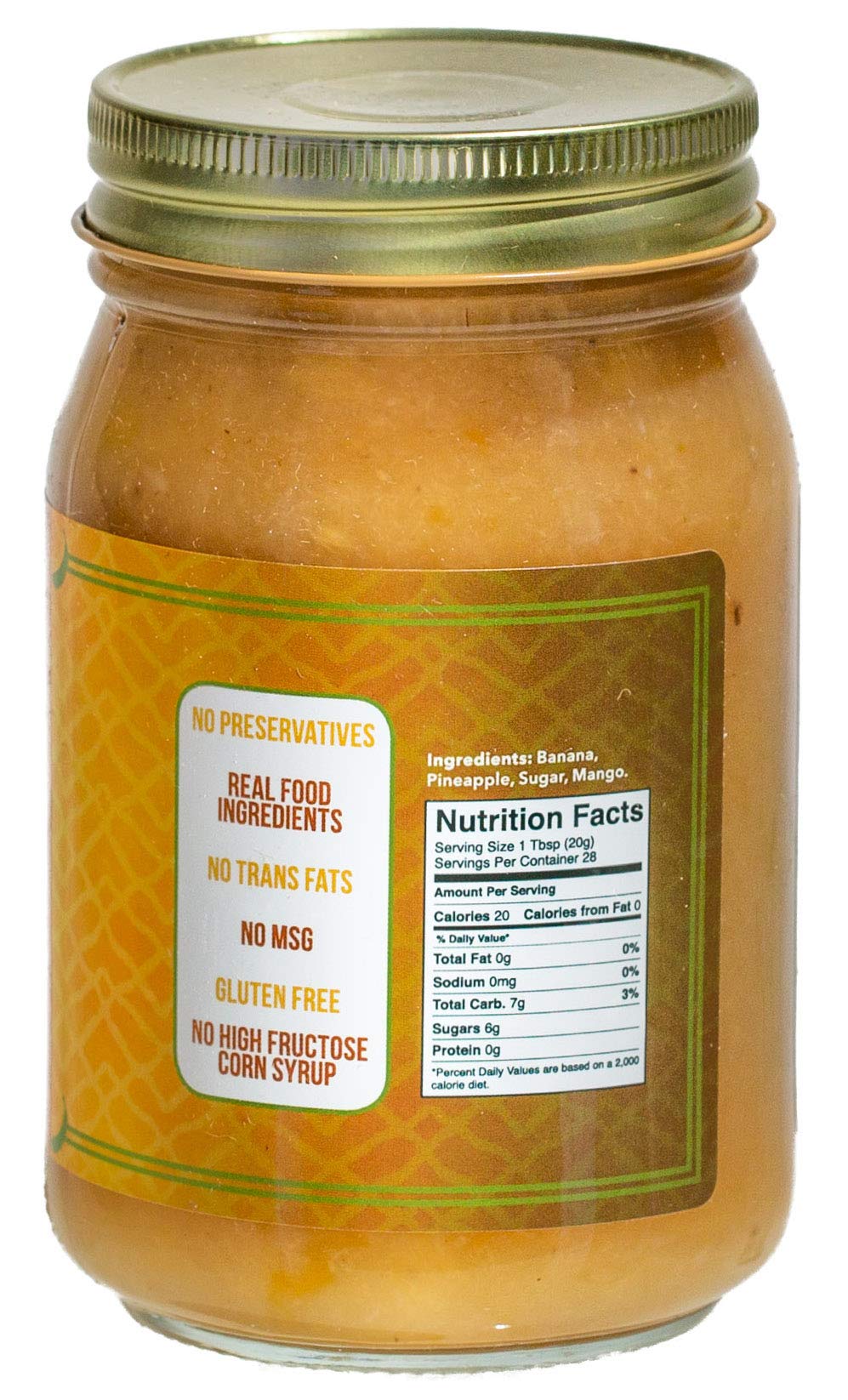 Green Jay Gourmet Monkey Butter - All-Natural Banana & Pineapple Spread - Gluten-Free - 2 x 19 Ounces